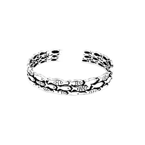 NWOT Sterling Silver .925 Unisex Fisherman Cuff Bracelet - Picture 3 of 6